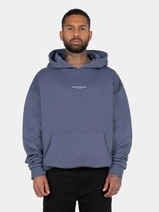 moderner MJ Gonzales Herren Hoodie große Kapuze Rippbündchen 460 g/m² mit Baumwolle Blau