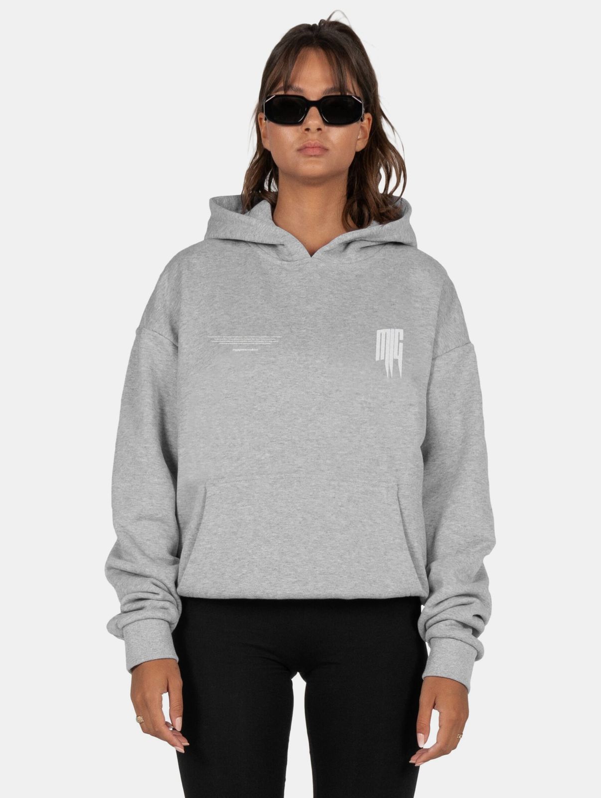 MJ Gonzales Damen Hoodie Oversize 460g/m² Baumwolle Grau