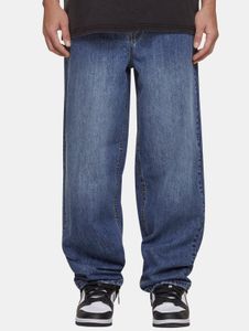 moderne MJ Gonzales Herren Jeans Reißverschluss Taschen mit Baumwolle Blau