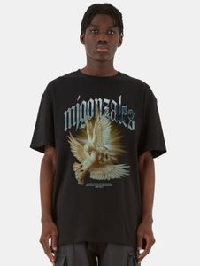 T-shirt oversize décontracté MJ Gonzales pour homme, 240 g/m², coton, noir