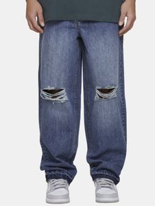 stylische MJ Gonzales Herren Jeans Reißverschluss Oversize mit Baumwolle Blau