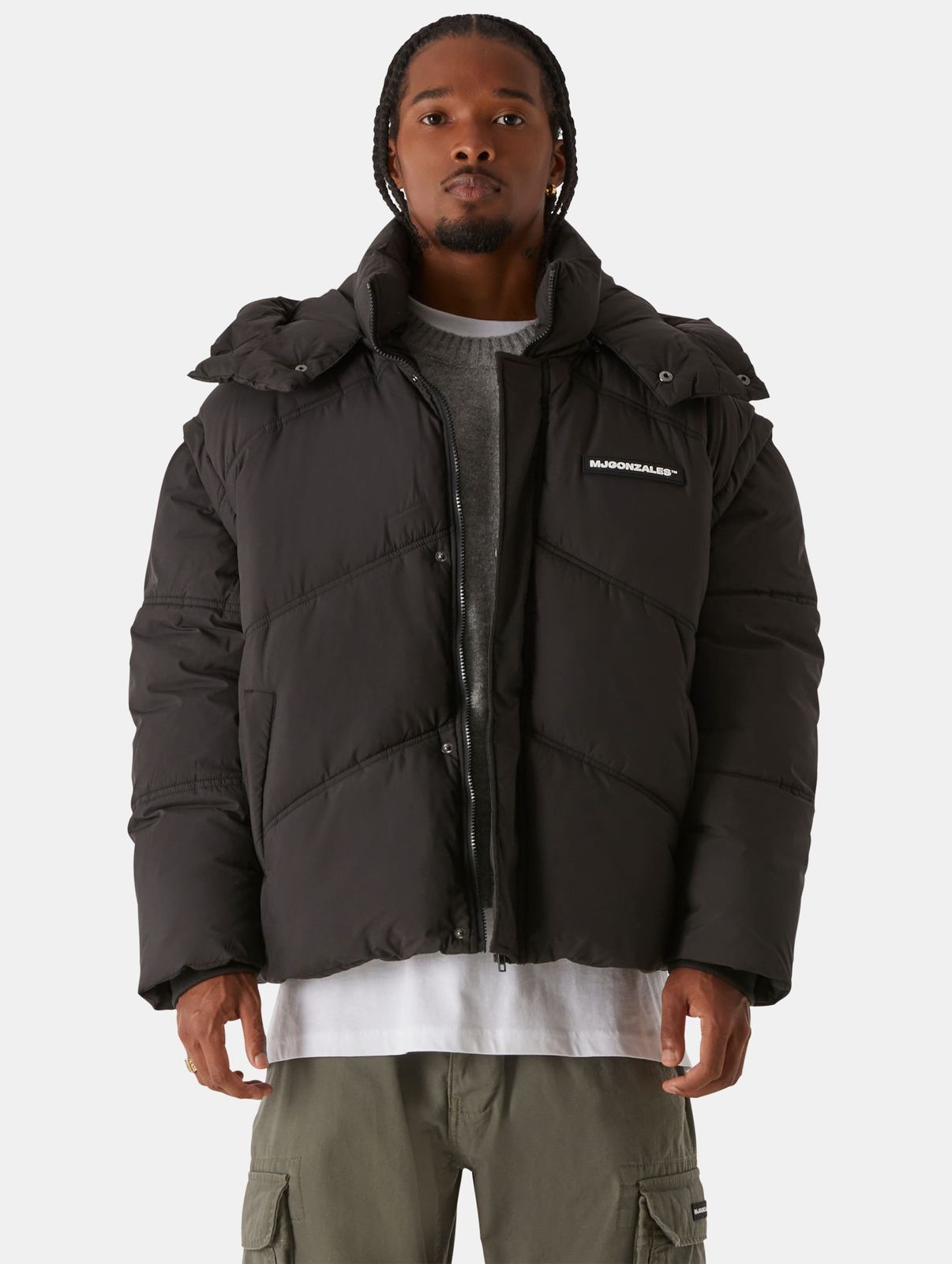 funktionale MJ GONZALES Herren Jacke Kordelzug Reißverschluss 78 g/m² Schwarz
