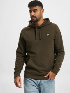 Sweat à capuche décontracté pour homme Lyle & Scott, en coton kaki, avec cordon de serrage et poignets côtelés