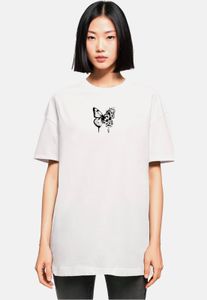 T-shirt oversize confortable POD pour femme, 220 g/m², en coton, blanc
