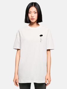 bequemes Merchcode Damen T-Shirt Oversize 220 g/m² mit Baumwolle Weiß