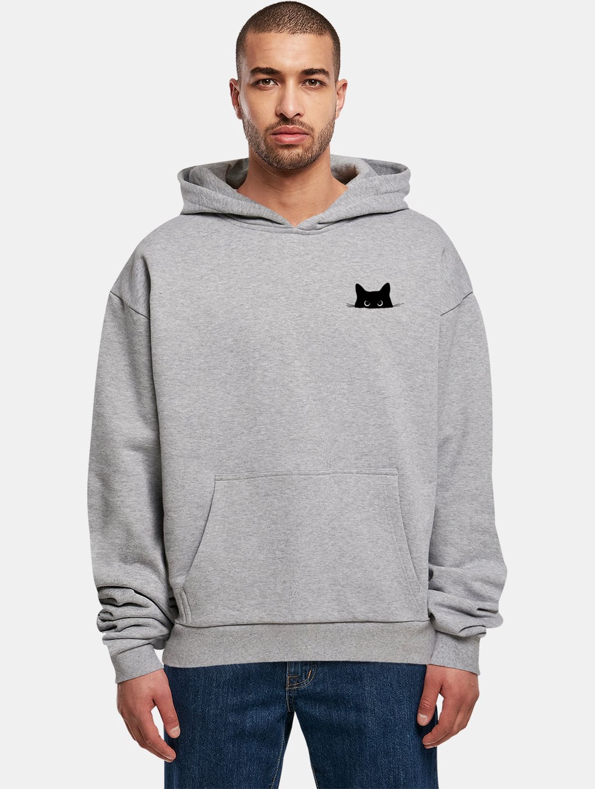 Merchcode Herren Hoodie Kapuze Oversize 460g/m² Baumwolle Grau