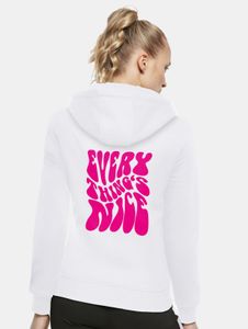 bequemer Miss Tee Damen Hoodie Rippbündchen Kapuze 300 g/m² mit Baumwolle Weiß