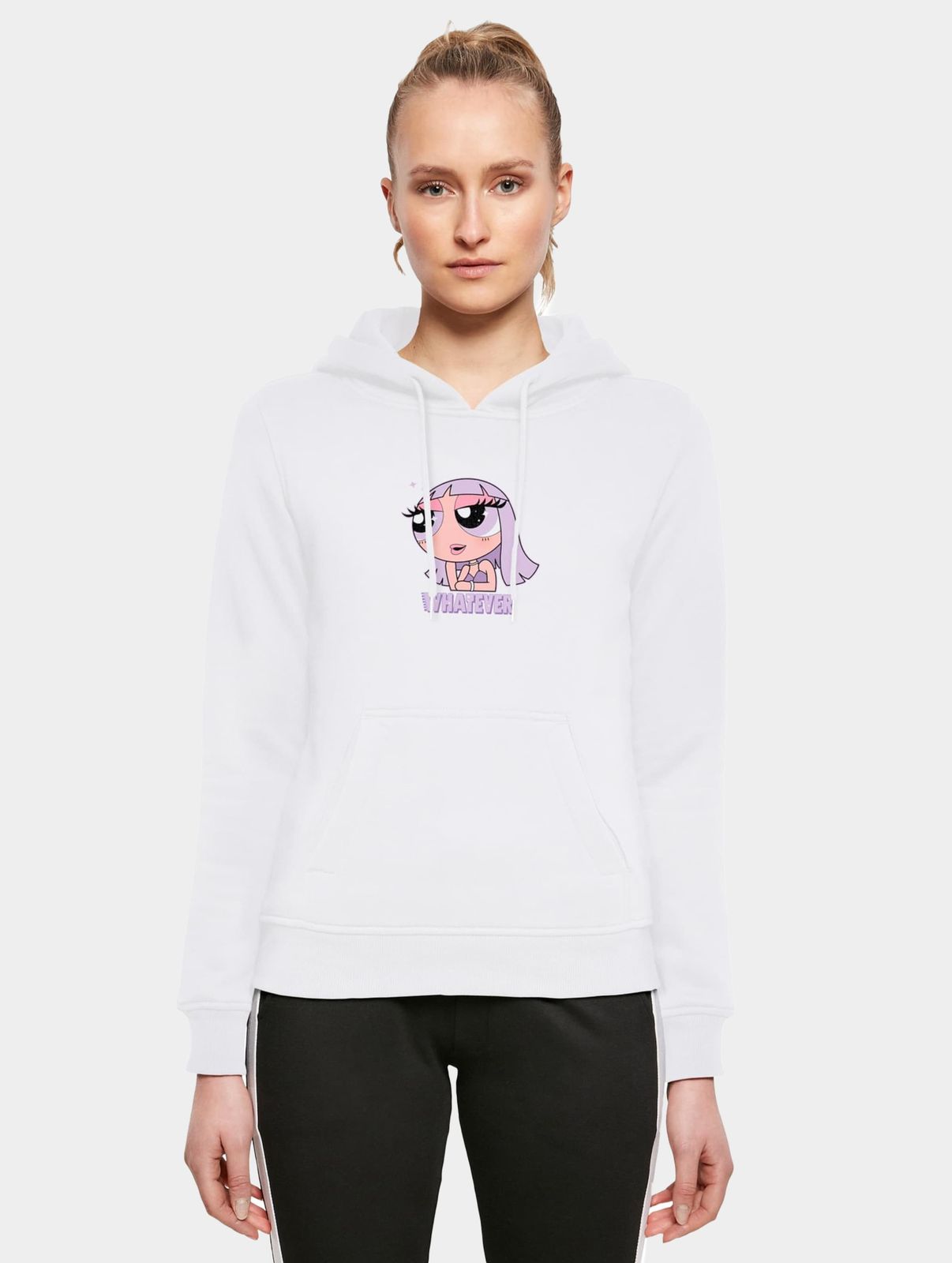 Miss Tee Damen Hoodie mit Kapuze aus Baumwolle Weiß