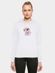 Sweat à capuche Modern Miss Tee pour femme, avec poignets et capuche côtelés, 300 g/m² coton, blanc