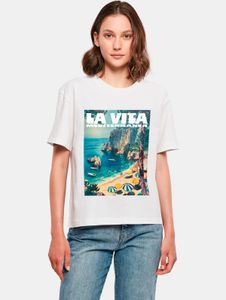 sportliches Miss Tee Damen T-Shirt Oversize 200 g/m² mit Baumwolle Weiß