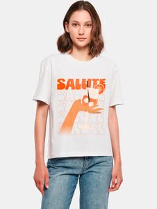 lässiges Miss Tee Damen T-Shirt Oversize 200 g/m² mit Baumwolle Weiß