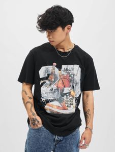 T-shirt homme Mister Tee, style sportif, 180 g/m², en coton noir