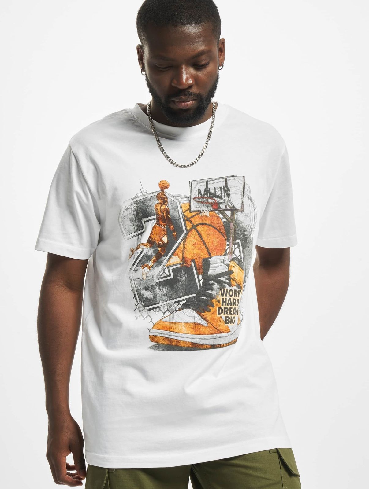 Comoda t-shirt da uomo Mister Tee, 180 g/m², cotone, bianca