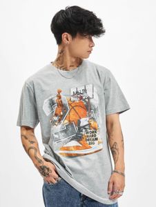 T-shirt homme Mister Tee, style sportif, 180 g/m², en coton gris