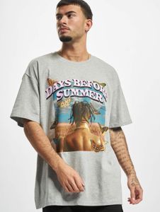 T-shirt homme Mister Tee, style sportif, 240 g/m², en coton gris