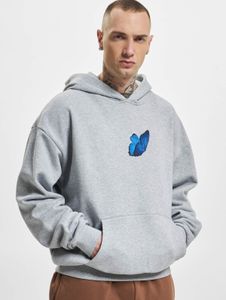 moderner Mister Tee Herren Hoodie Rippbündchen Kapuze 460 g/m² mit Baumwolle Grau
