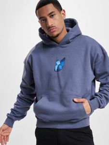 lässiger Mister Tee Herren Hoodie Rippbündchen Kapuze 460 g/m² mit Baumwolle Blau