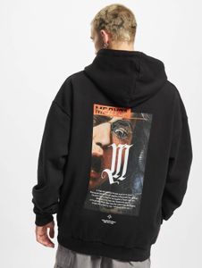 Comfortable Mister Tee men's hoodie with drawstring and ribbed cuffs, 460 g/m² cotton, black