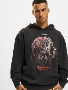 Sudadera con capucha Soft Mister Tee para hombre con puños y capucha acanalados, 240 g/m², algodón, negra.