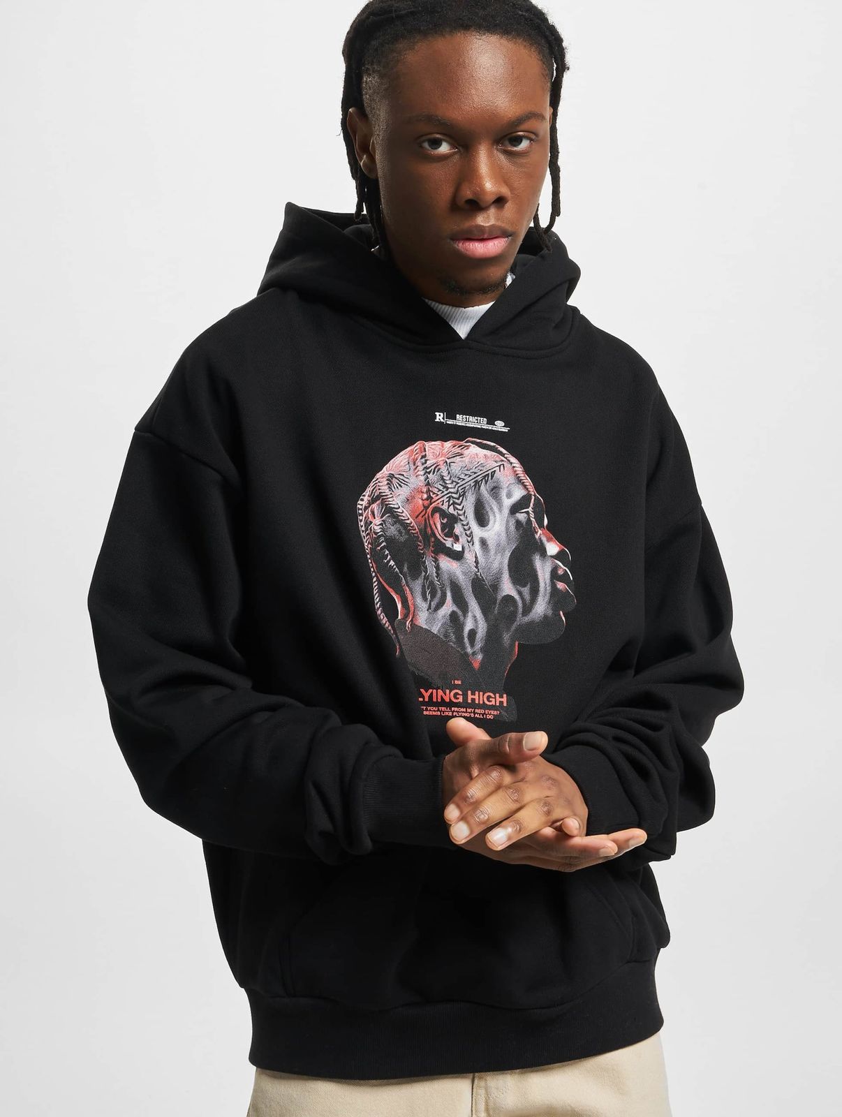 Mister Tee Herren Hoodie Baumwolle Schwarz