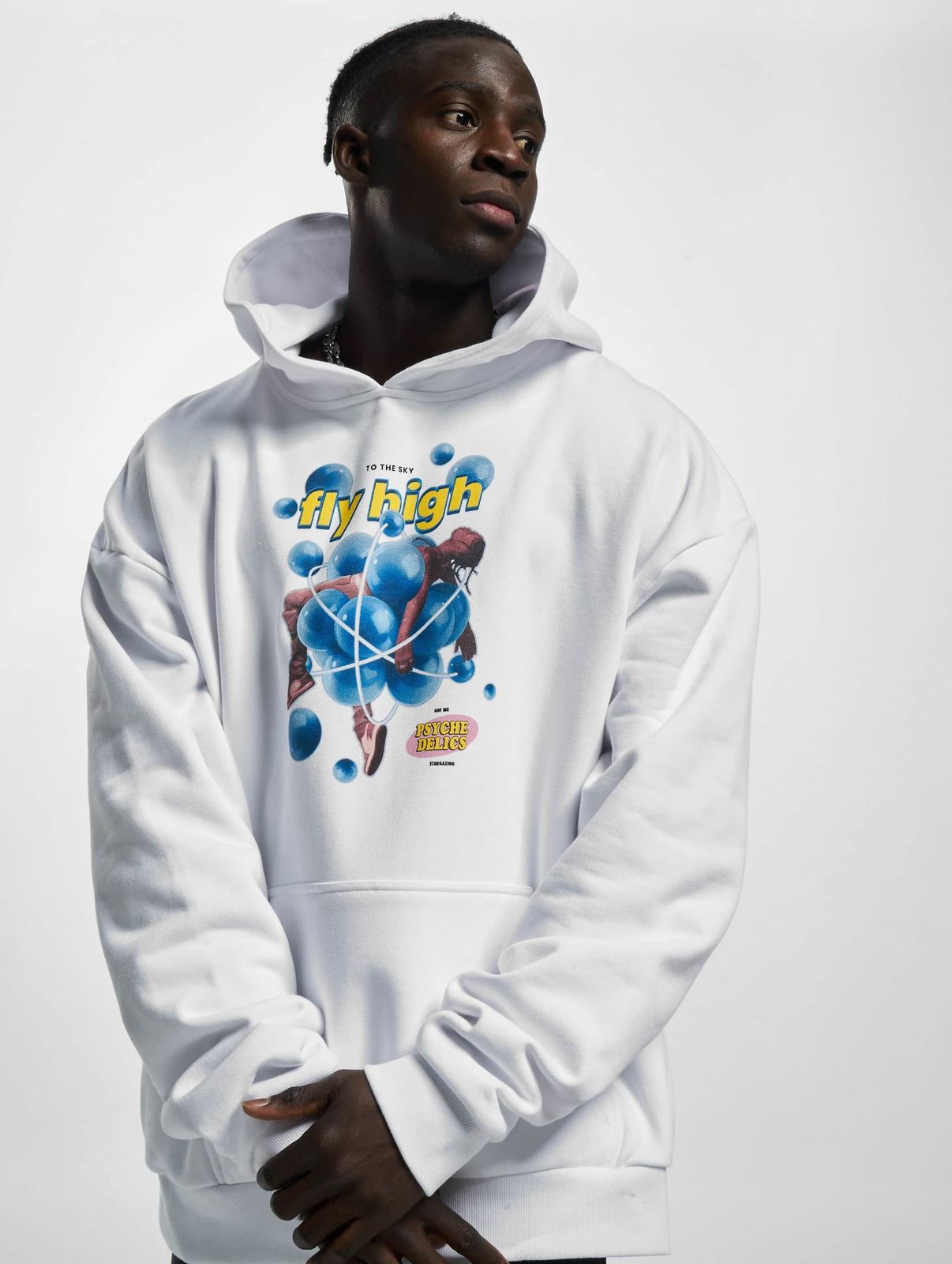 Mister Tee Herren Hoodie aus Baumwolle, 460 g/m², Weiß