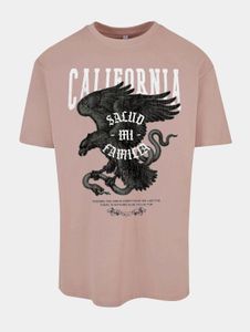 Cómoda camiseta oversize para hombre de la marca Mister Tee, 240 g/m², algodón, color rosa antiguo.