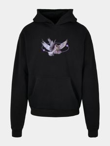 moderner Mister Tee Herren Hoodie Rippbündchen Kapuze 460 g/m² mit Baumwolle Schwarz