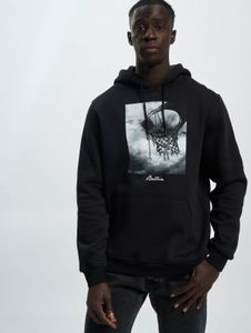 bequemer Mister Tee Herren Hoodie Kordelzug Rippbündchen 300 g/m² mit Baumwolle Schwarz
