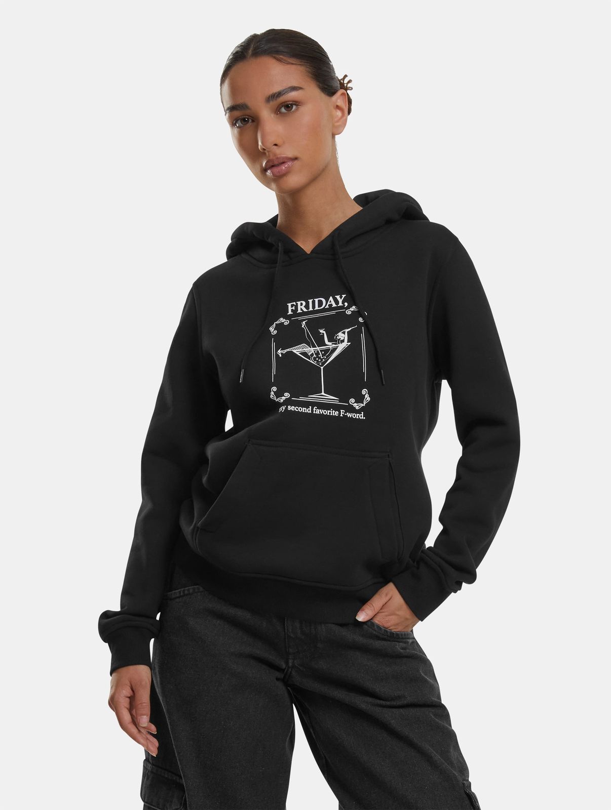Mister Tee Damen Hoodie mit Baumwolle Schwarz