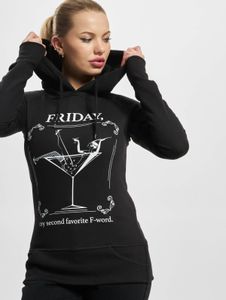 lässiger Mister Tee Damen Hoodie Kordelzug Taschen mit Baumwolle Schwarz