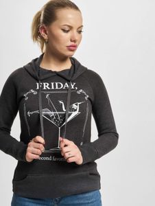 lässiger Mister Tee Damen Hoodie Kordelzug Taschen mit Baumwolle Anthrazit