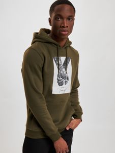 moderner Mister Tee Herren Hoodie Kordelzug Rippbündchen mit Baumwolle Khaki