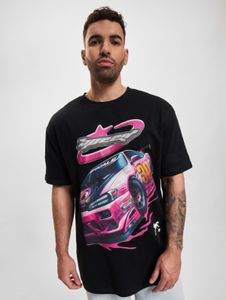 Camiseta de hombre Casual Mister Tee de corte holgado, 240 g/m², algodón, negra.