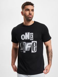 Camiseta deportiva Mister Tee para hombre, 200 g/m², de algodón negro.