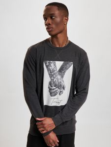 bequemes Mister Tee Herren Sweatshirt Rippbündchen mit Baumwolle Anthrazit