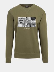 bequemes Mister Tee Herren Sweatshirt Rippbündchen mit Baumwolle Khaki