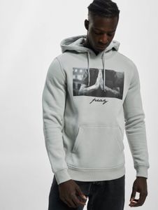 bequemer Mister Tee Herren Hoodie Rippbündchen Kapuze 300 g/m² mit Baumwolle Grau