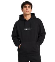 Lässiger Mister Tee Herren Hoodie Kapuzenpullover mit Print, Kängurutasche & Tunnelzug Schwarz