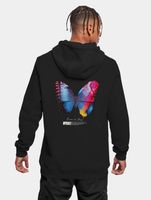 Lässiger Mister Tee Herren Hoodie Kapuzenpullover mit Print, Kängurutasche & Tunnelzug Schwarz