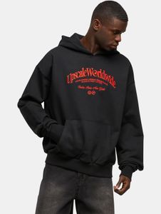 moderner Mister Tee Herren Hoodie Rippbündchen Kapuze 460 g/m² mit Baumwolle Schwarz