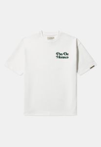 T-shirt oversize confortable Pas De Monaco pour homme, en coton écru et blanc.