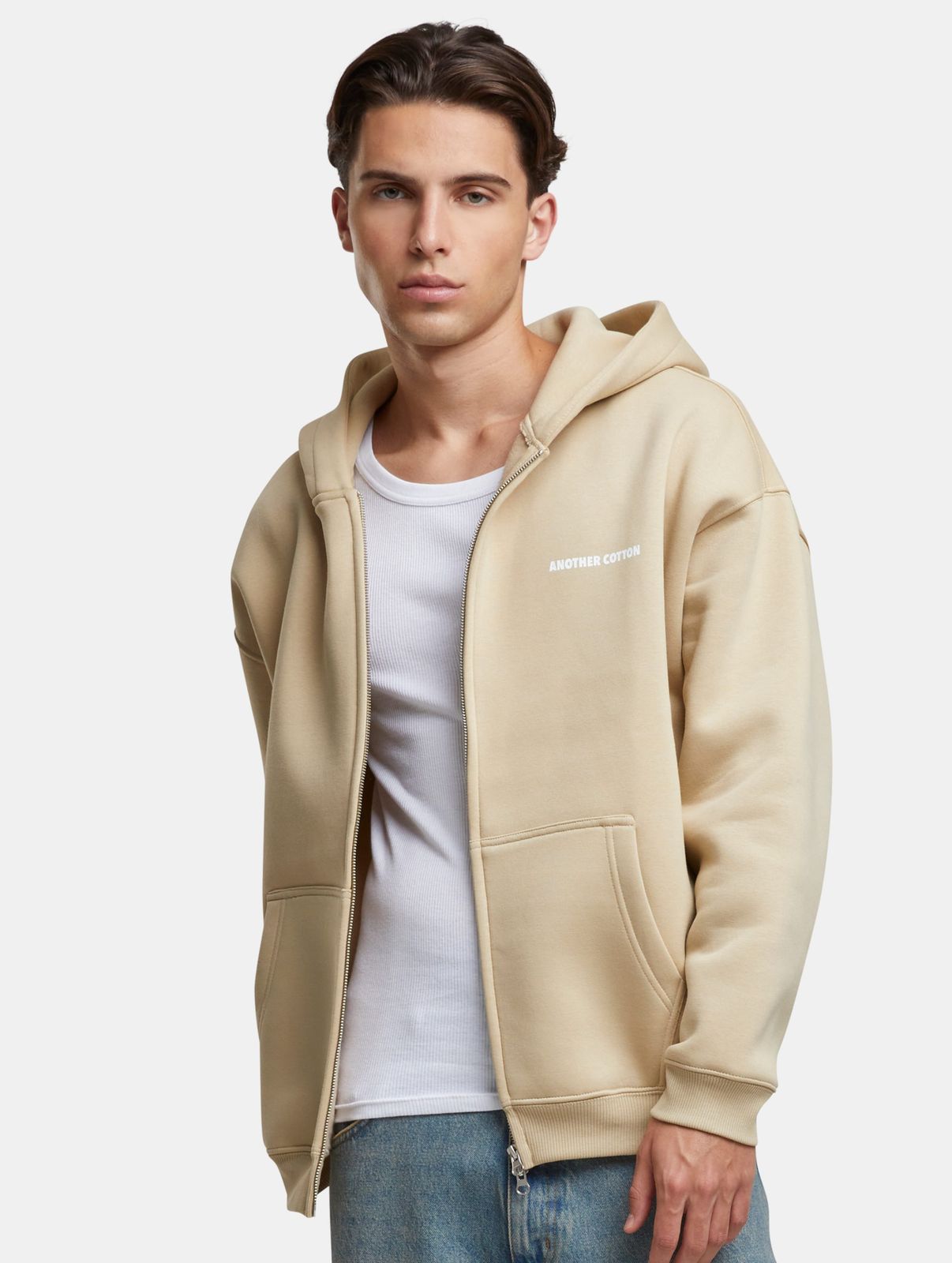 Another Cotton Lab Herren Hoodie aus Baumwolle in Beige