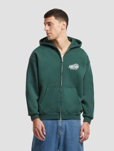 Felpa con cappuccio casual da uomo in cotone con motivo Labrador, colore verde.