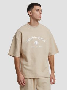 sportliches Another Cotton Lab Herren T-Shirt mit Baumwolle Beige