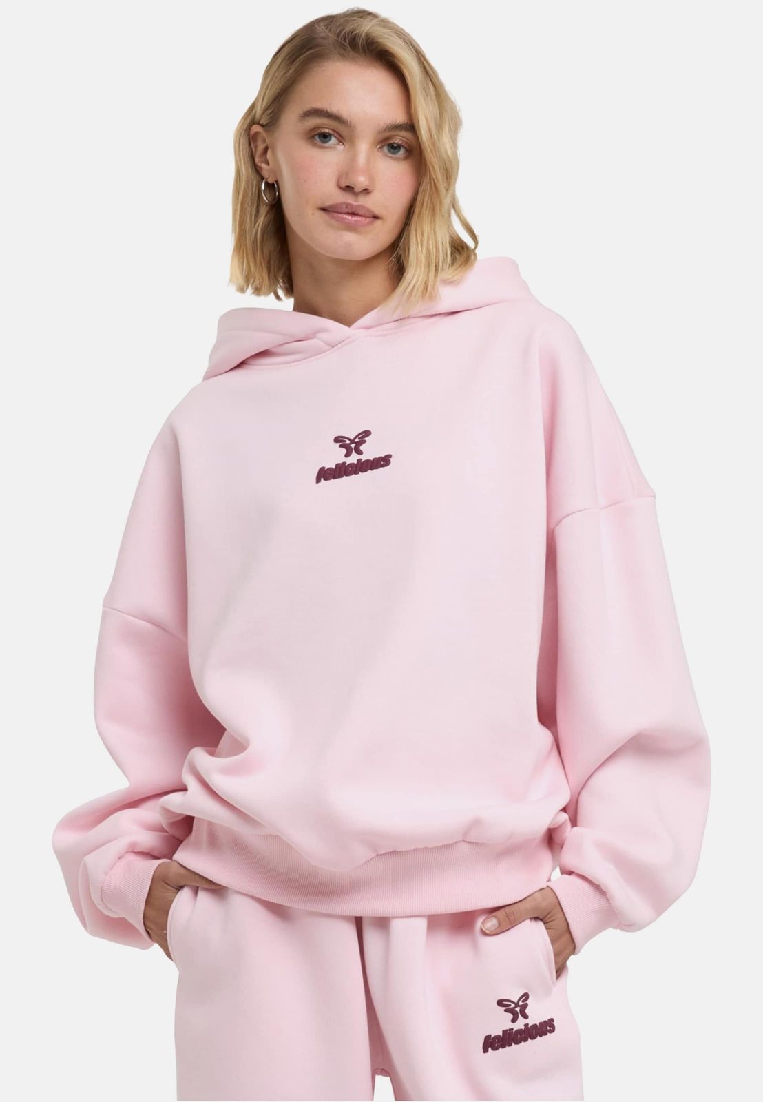 Felicious Damen Hoodie Baumwolle Rosa