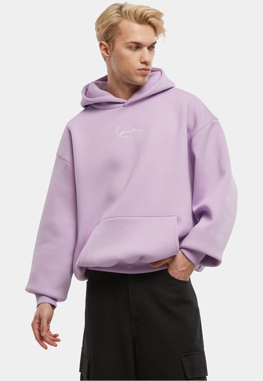 Karl Kani Herren Hoodie mit Kapuze aus Baumwolle Violett
