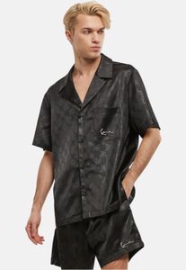 modernes Karl Kani Herren Polo-Shirt Stretch Schwarz