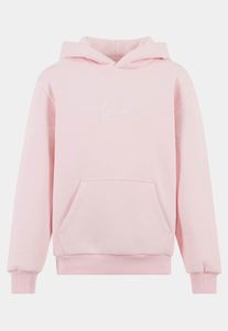 weicher Karl Kani Unisex Hoodie Rippbündchen Kapuze mit Baumwolle Rosa