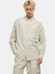 modernes Another Cotton Lab Herren Polo-Shirt mit Baumwolle Grün/Creme-Weiß