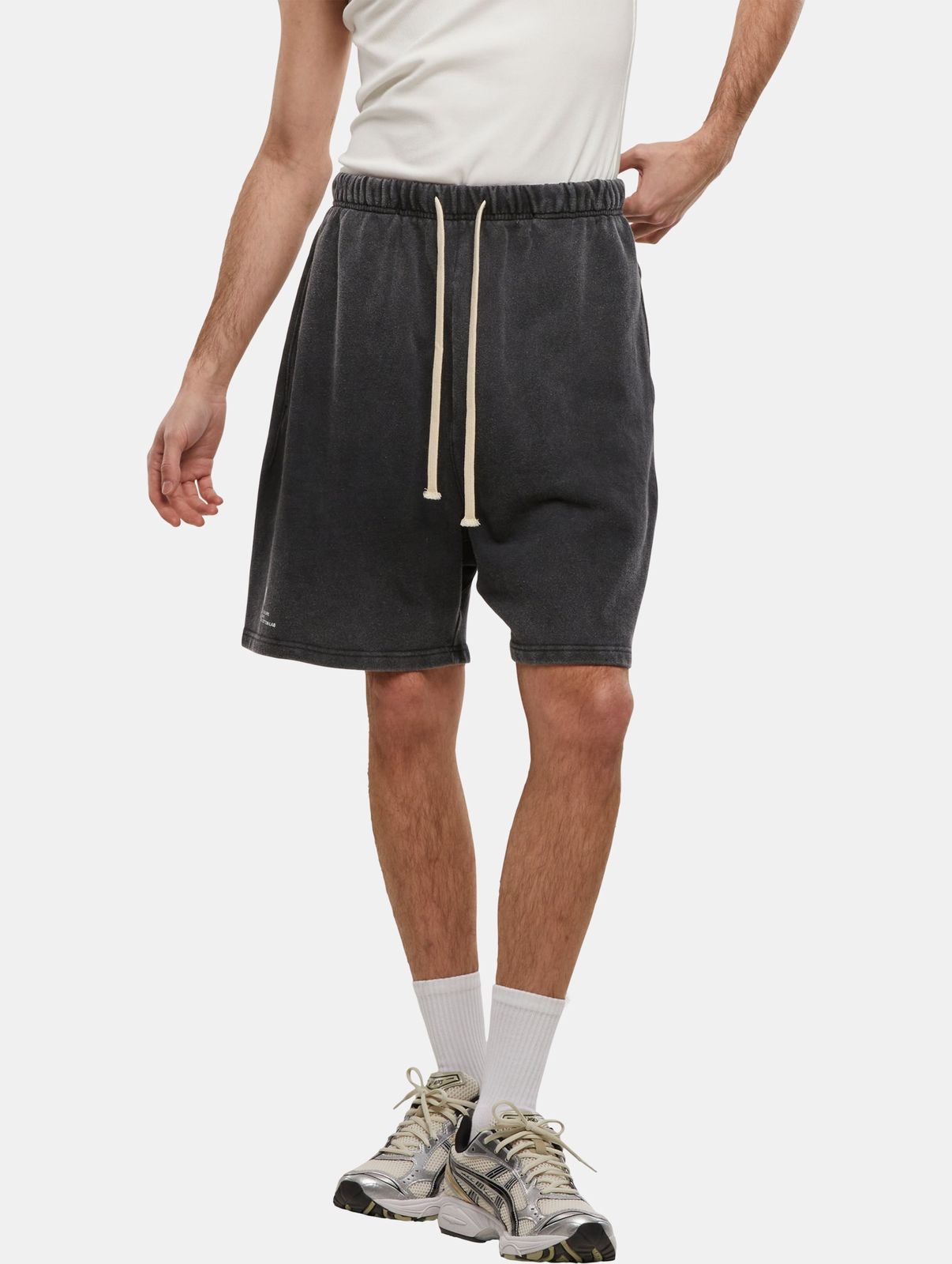 sommerliche Another Cotton Lab Herren Shorts mit Baumwolle Schwarz